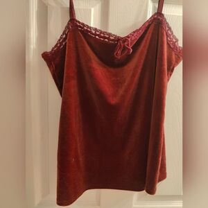 Apt. 9 Rich Red Velvet Lace Cami Top